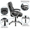 thumbnail image 5 of Flash Furniture Carolyn Mid-Back Black LeatherSoft Executive Swivel Office Chair with Padded Arms, 5 of 12