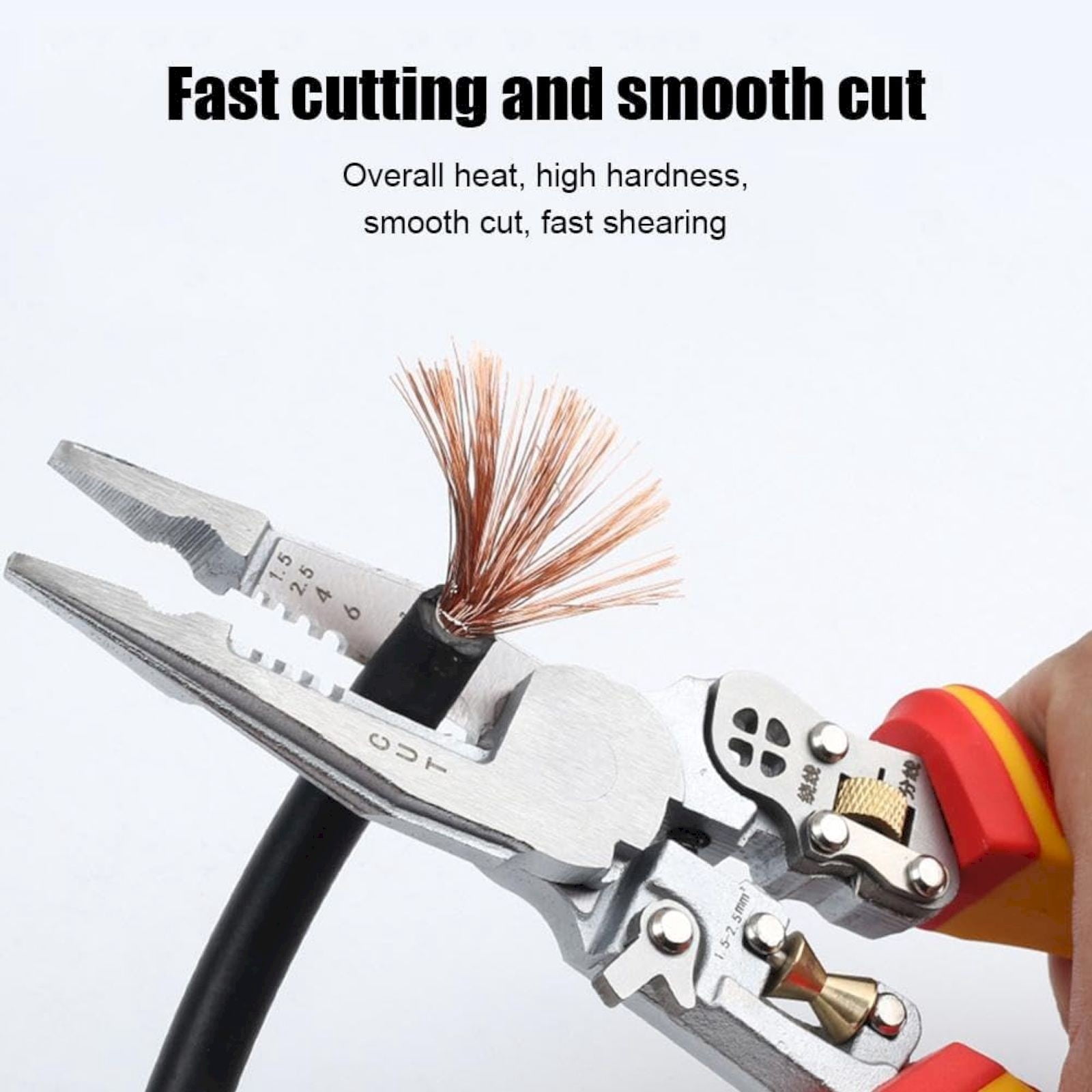 YEESHU 9 in 1 Multifunctional Wire Stripper, 2025 Upgrade Electrician Tool with Voltage Measurement Function, Cable Scissors for Stripping Winding and Splitting for Home and Professional Use