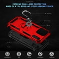 thumbnail image 4 of Pozyie Rugged Case for iPhone 17 Pro Max with Screen Protector, Full-Body Shockproof Protective Cover with Metal Magnetic 360° Rotating Ring Kickstand, Red, 4 of 6