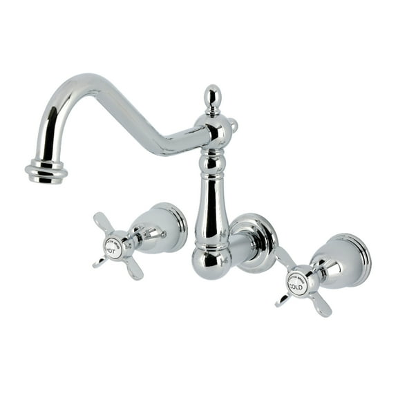 Kingston Brass KS1021BEX Essex Two-Handle Wall Mount Roman Tub Faucet, Polished Chrome