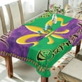 thumbnail image 4 of Coolnut Mardi Gras Tablecloth, Waterproof Washable Polyester Square Table Cover, Durable Tablecloth for Kitchen Dining Table Party Decor, 54"x54", 4 of 7