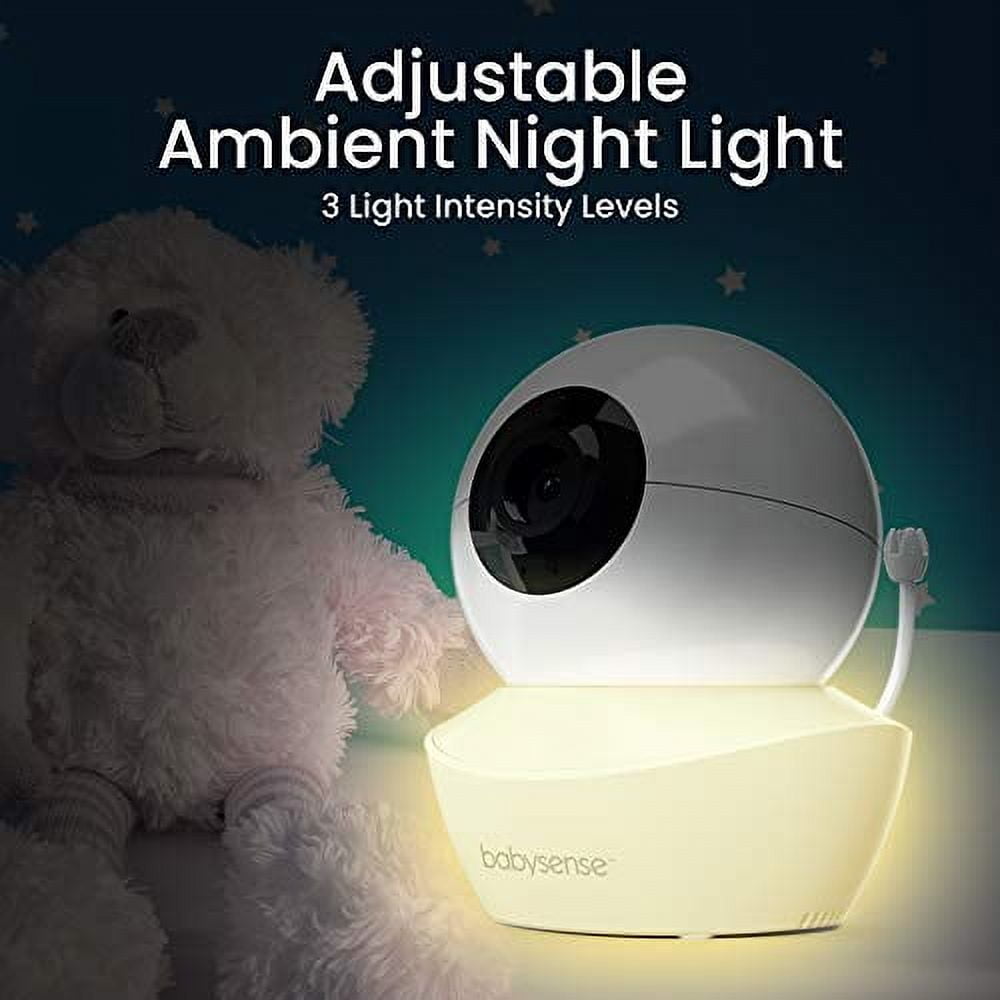Add On Camera for Babysense Video Baby Monitor HD S2, Remote Pan Tilt Zoom, Two-Way Talk-Back Audio, Long Range, Night Vision, Night Light, Lullabies, Temperature Monitoring