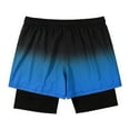 thumbnail image 2 of CASELAND Men's 2 in 1 Quick Dry Running Shorts Gym Athletic Workout Shorts for Men Swim trunks with Compression Liner, Black Blue XL, 2 of 8