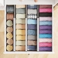 thumbnail image 5 of SpaceAid Bamboo Dresser Drawer Dividers 6 Pack, 4.65“ High Adjustable 12.5“-17” Drawer Organizers for Clothing, Gray, 5 of 7