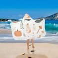 thumbnail image 2 of Yayeee Kids Hooded Towels Toddler Soft Absorbent Beach Bathing Wrap 50" x 23.5", White Halloween Pumpkin, 2 of 5