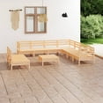 thumbnail image 1 of vidaXL 10 Piece Garden Lounge Set Solid Wood Pine, 1 of 5