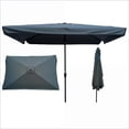thumbnail image 3 of Patio Umbrella 10 x 6.5ft, Waterproof for Garden Backyard Pool, Crank Push Button Tilt|Rectangle|Metal, 3 of 5