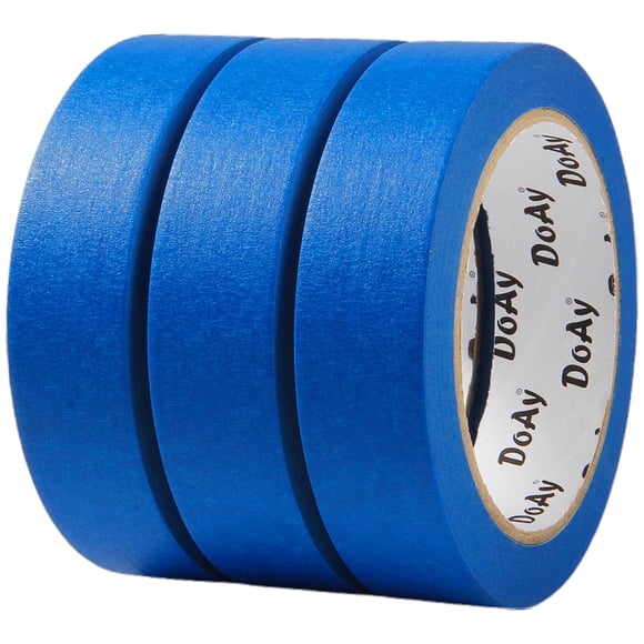 Cinta adhesiva para pintores DOAY, azul, 1 pulgada de ancho, multisuperficie, 300 m