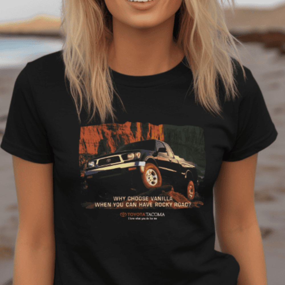 Vintage Womens Toyota Tacoma Crop Top Off Road Apparel