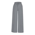 thumbnail image 6 of Women's Loose Casual Sweatpants, Solid Color Plus Size Pants with Elastic Waist Drawstring and Side Pockets, Home & Travel Wear | VerBelle,Dark Gray 4XL, 6 of 7