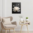 thumbnail image 3 of Zen White Floral Wall Art for Bathroom Flower and Butterfly on Black Canvas Wall Art Modern Framed Wall Art Yoga Spa Spiritual Wall Art Paintings for Living Room Bedroom Decor,16L X 12W inches, 3 of 6