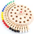 thumbnail image 1 of Juguetes Educativos de madera Montessori para niños, juguetes sensoriales de aprendizaje de colores, juego de rompecabezas de ajedrez, juego de fiesta para niños, 1 of 4