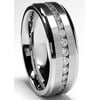 7MM Men's Eternity Titanium Ring Wedding Band with Cubic Zirconia CZ sizes 5 to 13