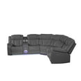 Challenger Modern Style Recliner Sectional Sofa made with Wood in Gray