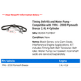 thumbnail image 2 of Timing Belt Kit and Water Pump - Compatible with 1996 - 2000 Plymouth Breeze 2.4L 4-Cylinder 1997 1998 1999, 2 of 2