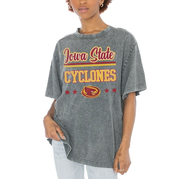 Women's Gameday Couture Gray Iowa State Cyclones Here To Play Oversized T-Shirt