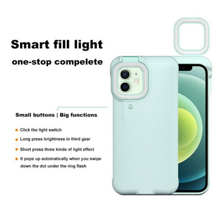 Flashlight Selfie Ring Light Up Pop Led iPhone 11/12 Case Luminous  Rechargeable Cover for Women