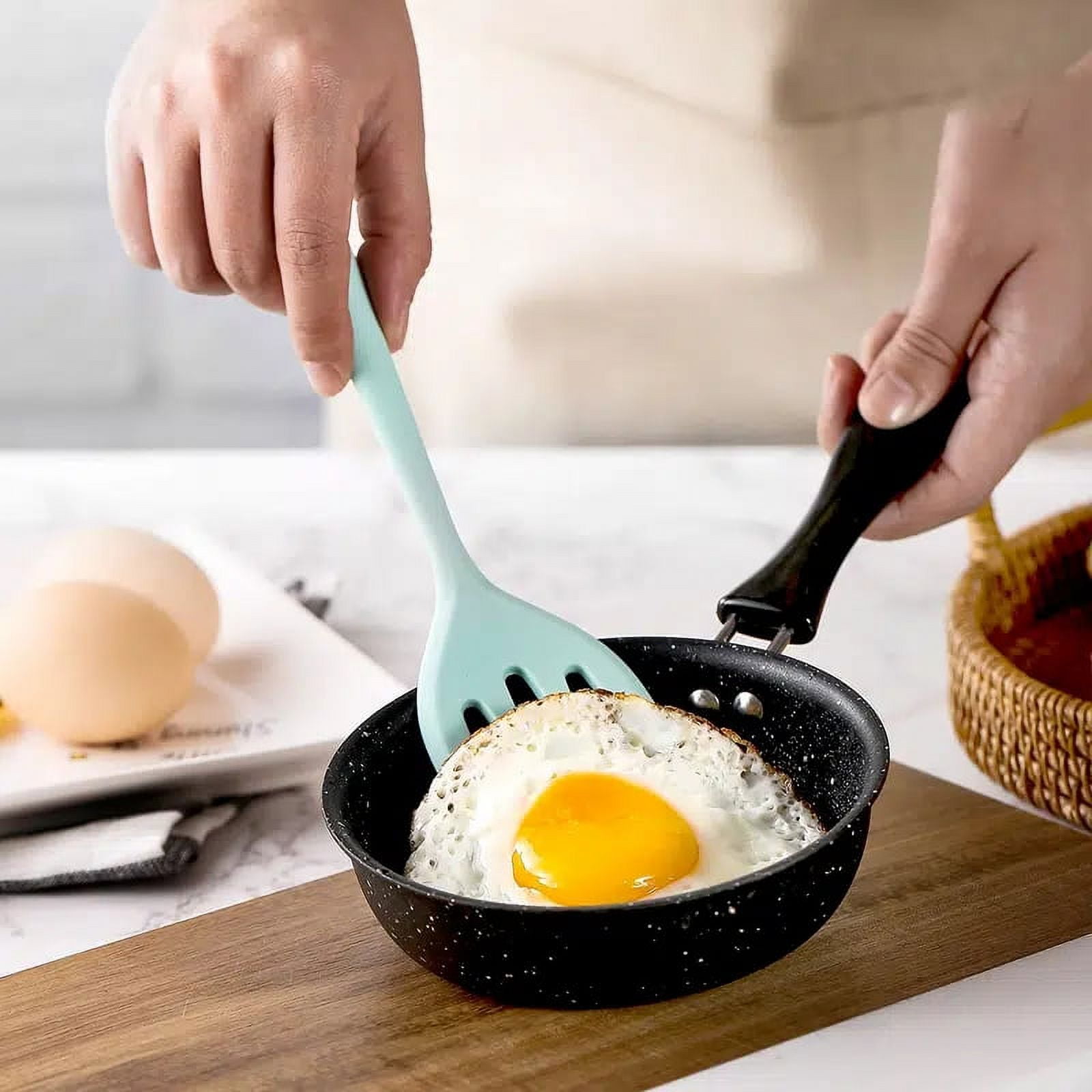 1pc Silicone Spatula, Non-stick Baking Spatula, Heat Resistant Cookie  Spatula, Mini Slotted Serve Turner For Flip Egg, Kitchen Tools