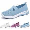 thumbnail image 4 of EliteGoogv Womens Walking Shoes Mesh Upper Round Toe Slip On Flat Shoes for Women Non Slip Rubber Sole Lightweight Casual Footwear US :9, 4 of 7