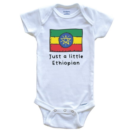 

Just A Little Ethiopian Funny Cute Ethiopia Flag Baby Bodysuit