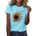 thumbnail image 5 of Ruyang Women's Tunic Tops Summer Sunflower T Shirt Cute Flower Graphic Loose Tees Crew Neck Short Sleeve Casual Tops, 5 of 5