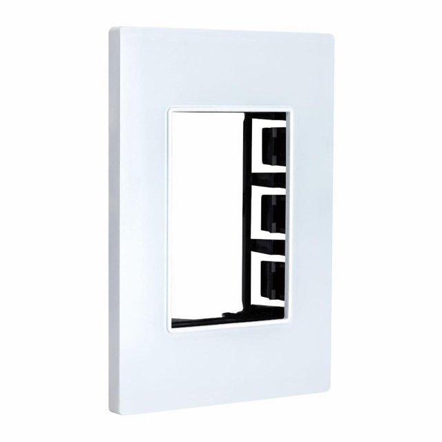 Placa 3 Módulos Lexan Cristal Blanco Alpha
