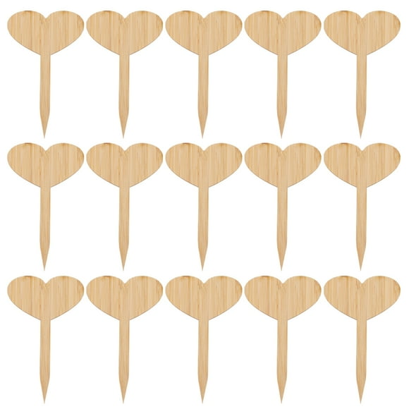Bamboo Signpost for Garden Use Beige Color Easy to Insert Soil 20 Pcs T Shape Mini Plants Label 5.5 Inches