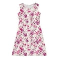 thumbnail image 6 of Spazoro Little & Big Girls A-Line Dress, 2025 New Style Crew Neck Floral Print Sleeveless Summer Dresses for Child Girls Pink Size 4 T, 6 of 7