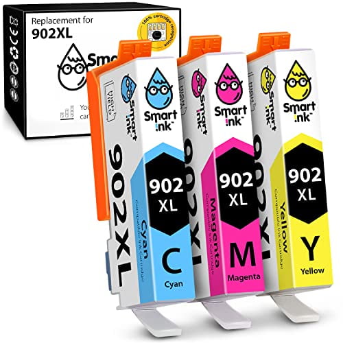 Smart Ink Compatible Ink Cartridge Replacement for HP 902 XL 902XL (C/M/Y Combo Pack) Advanced Chip Technology to use with Officejet Pro 6978 6968 697