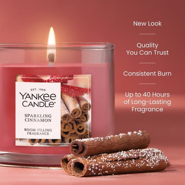 Yankee Candle Small Tumbler Scented Single Wick Jar Candle, Sparkling Cinnamon, 4.3 oz (Pack of 2)