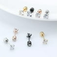 thumbnail image 2 of EOEMY Steel Cubic Zirconia Crystal Stone Round Small Stud Earring Wedding Earrings Lot-Gold-3mm, 2 of 7