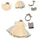 thumbnail image 2 of Conjunto de vestido a escala 1:6, disfraz con accesorios para niños, regalo de cumpleaños, ropa práctica Caqui, 2 of 9