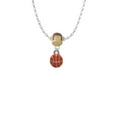 thumbnail image 2 of Delight Jewelry Silvertone Mini Orange Basketball - Mia Monkey Charm Necklace, 2 of 4