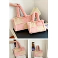 thumbnail image 4 of Fluffy Plaid Tote Bag for Women Large Plush Work Travel Handbag Faux Fur Hobo Shoulder Bag Y2k Furry Purse, 4 of 6