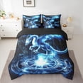thumbnail image 2 of Homewish Jungle Dragon 7-Piece Twin Bedding Sets,Western Fantasy Animal Bedding Comforter Set,Blue Black Sheet Sets For Teens,Microfiber Bedroom Decor Reversible, 2 of 8
