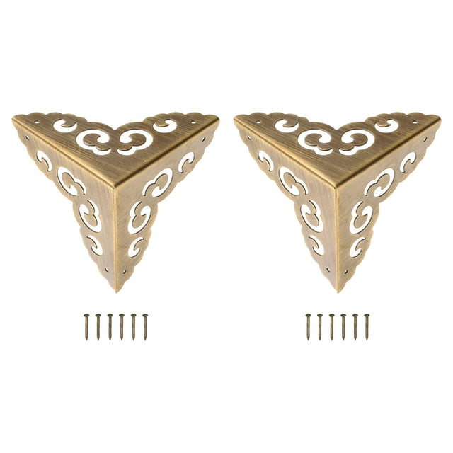 2 Pcs 65mm Decorative Box Corner Cover, Corner Protector, Bronze