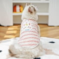 thumbnail image 5 of Dog Sweater Cute Rabbit Pattern Autumn Winter Warm Pet Knitwear with D-Ring Striped Pullover for Small Dogs & Cats,White,L, 5 of 9