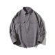thumbnail image 3 of Camisas De Vestir Para Hombre Manga Corta Camisa holgada informal de color sólido para hombre Abrigo con bolsillo de manga larga (Grey, XXL), 3 of 4
