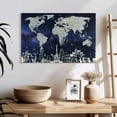 thumbnail image 3 of Elephant Stock Starry World Map Wall Art - Horizontal Canvas Wall Art - Living Room Wall Decor - Map Canvas - Black And Blue Decor - 24" x 16", 3 of 8