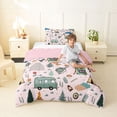 thumbnail image 2 of Erosebridal Camping Accessories Twin Comforter Sets 3-Piece for Boys Girls,Adventure Theme Bedding Set for Kids Teens,Pink Reversible,Super Cozy Room Decor, 2 of 6