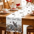 thumbnail image 5 of Rabbits Pine Cone Table Runner - 108 Inch Long Sweet Home Texture Brown Leaves Berries Cotton and Linen Blended Dress Scarves Farmhouse Table Runner for Kitchen Dining, Coffee Table, 13" x 108", 5 of 8