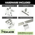thumbnail image 3 of Homacer Brushed Nickel Double Track U-Shape Bypass Sliding Barn Door Hardware Kit, for Two/Double Doors, 5.5ft Long Flat Track, Arrow Design Roller, Heavy Duty, for Interior & Exterior Use, 3 of 7