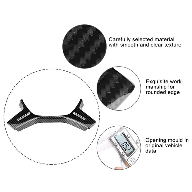 Trim ABS Steering Wheel Gloss Trim Carbon Fiber Pattern Fit for C Class W204 11-13