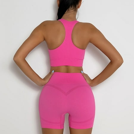 

Women‘s Solid Color Sweat Absorption Sports Yoga Racer Back Bra & Leggings Sets