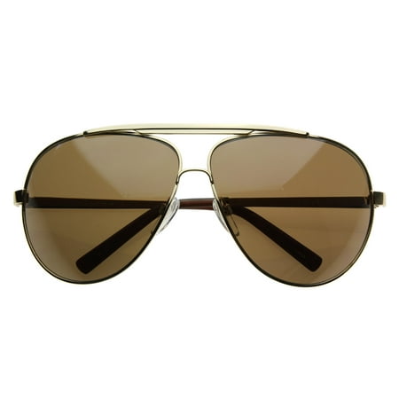 zeroUV - High Quality Full Frame Big X-Large Oversized Metal Aviator Sunglasses -