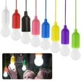 thumbnail image 2 of 8PCS Portable LED Bulb Light Battery Operated Pull Rope Lamp, Cordless Lamp for Camping, Garden, Restaurant, Courtyard, Battery Powered Colored Lights, 2 of 8