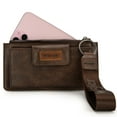 thumbnail image 6 of Wrangler Minimalist Wristlet Wallet with Phone Slot & RFID Protection & Smooth Zipper, Coffee, 6 of 7