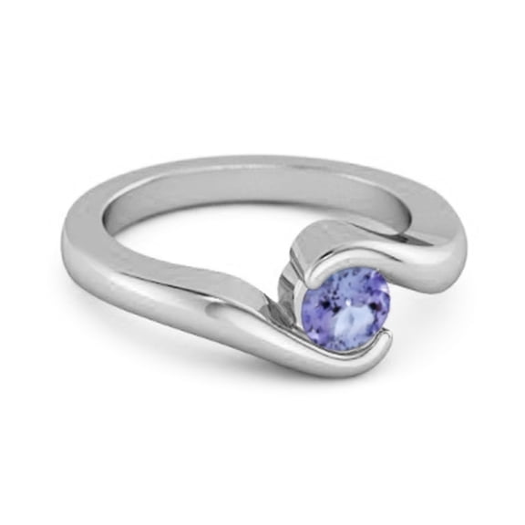 Ocean Wave 925 Sterling Silver 0.10 Ctw Tanzanite Valentines Day Gifts Ring
