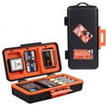 thumbnail image 1 of Camera Battery Memory Card Case, Memory Card Hard Protector Case Water-Resistant Anti-Shock Compact Camera Battery Card Storage Box for 3 Camera Batteries 3 XQD or 3 CF Cards 6 SD Cards（Orange）, 1 of 5