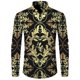 thumbnail image 3 of Nueva camisa de manga larga con estampado 3D de cadena de flores doradas de lujo para hombre, ropa informal de diseñador para hombre, camisas con botones de solapa, 3 of 5